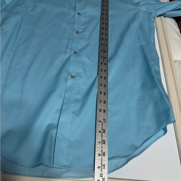 Calvin Klein Slim Fit Non-Iron Performance Dress Shirt Blue 16.5 34/35 - Picture 10 of 13